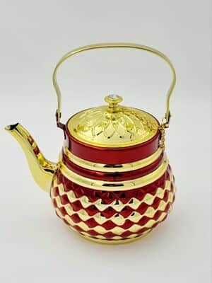 קומקום מרוקאי זהב בשילוב אדום