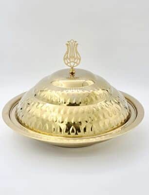 טאג'ין מיצרי אותנטי קוטר 52 מתכת מוזהבת