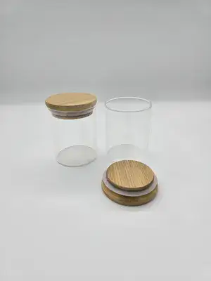 צנצנת תבלינים מכסה במבוק 250 מ"ל