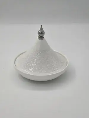 מיני טאג'ין לחמאה/דבש חרס לבן