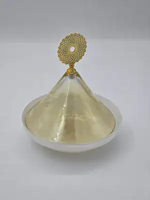 מיני טאג'ין זכוכית מוזהב לחמאה/דבש