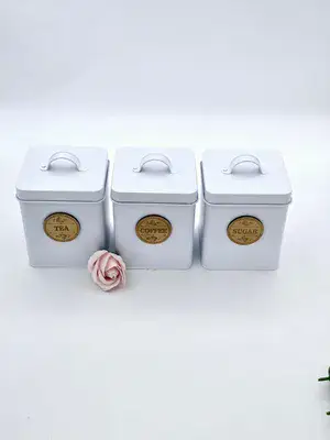 תה קפה סוכר מרובע לבן משולב עץ