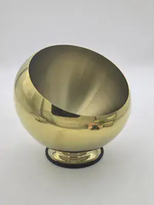 קערת הגשה זהב על רגל סיליקון 25 ס"מ