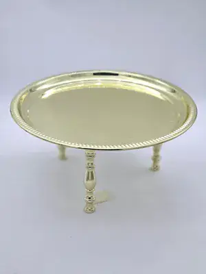 מגש זהב מרוקאי על רגלים להגשה 36 ס"מ