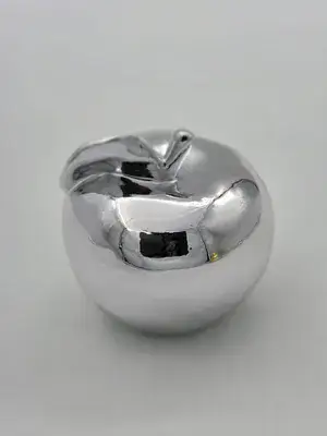 תפוח כסף מחרס לעיצוב מרכז שולחן 10 ס"מ