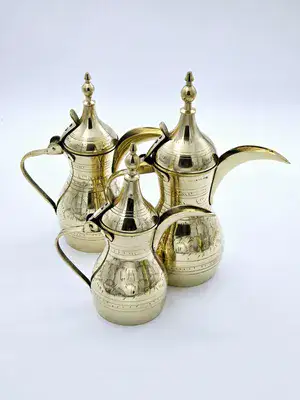 סט 3 קומקומים מרוקאיים מפליז כבד