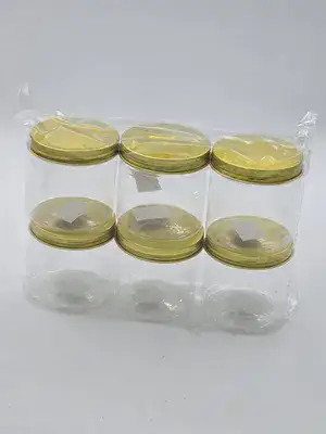 6 קופסאות פלסטיק מכסה זהב רב שימושי
